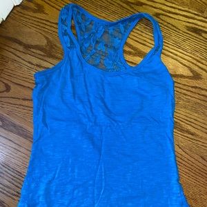 Blue Tank Top with Lace